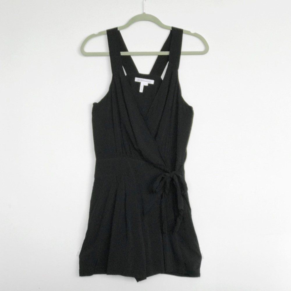 BCBG black wrap-front romper